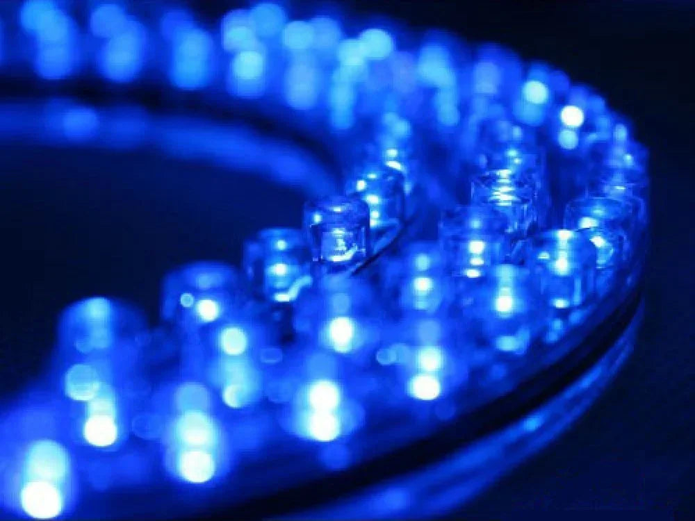 Blue LED flexible light bar for cars, 72cm PVC strip, universal accessory by ChinesePartsUSA, ideal for vehicle lighting.