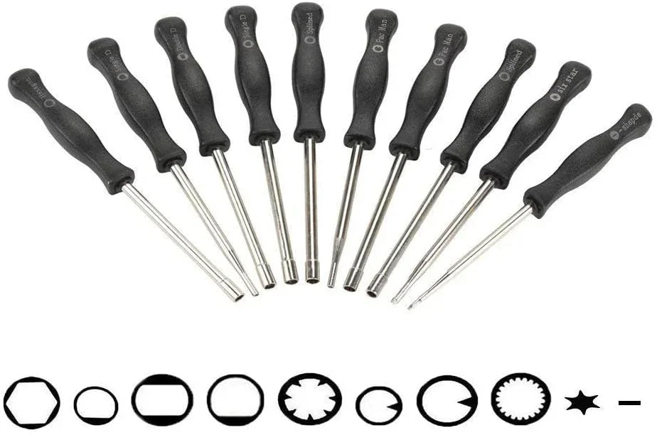 10-piece ChinesePartsUSA carburetor adjustment tool screwdriver kit for vehicle repair and specialty tool use.
