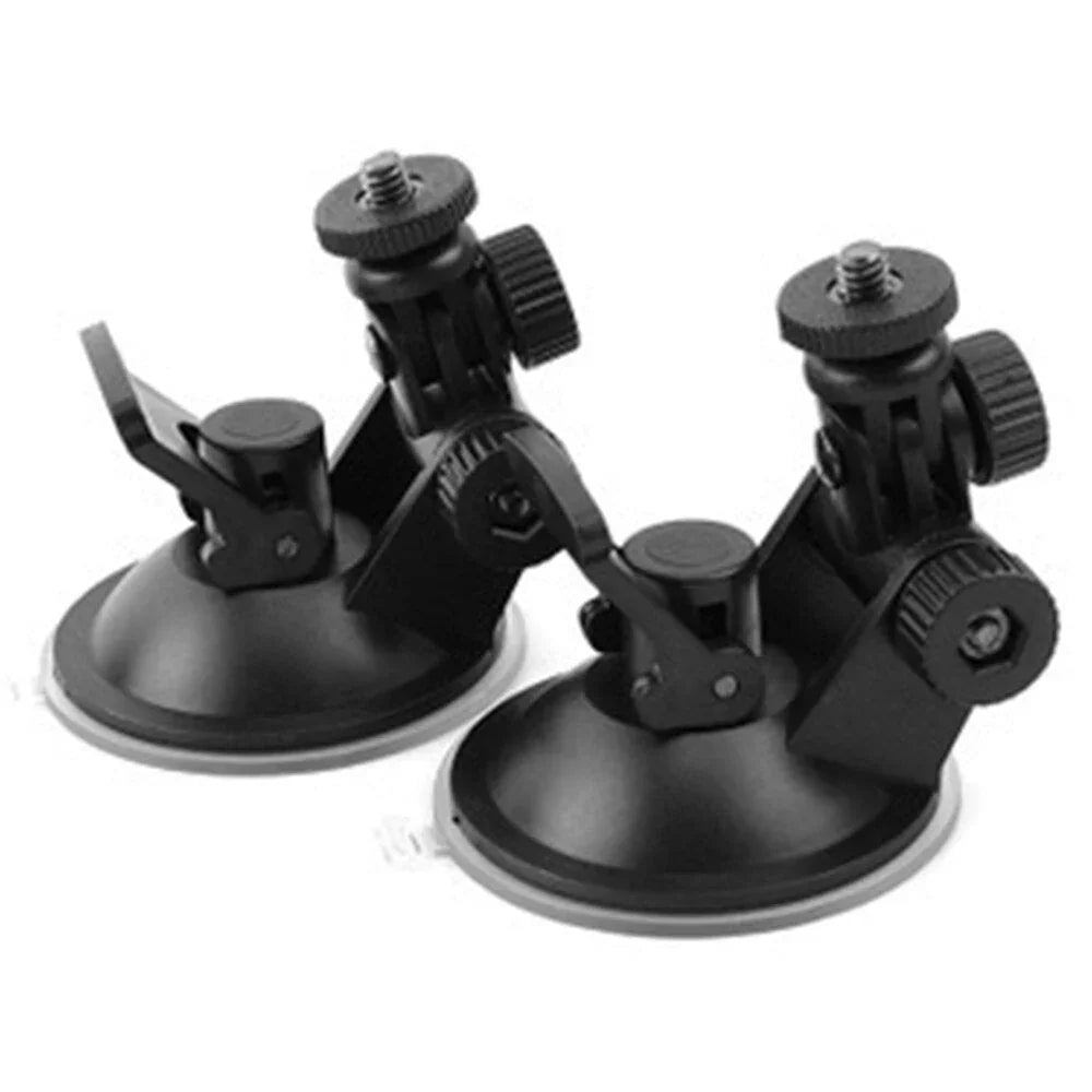 Black suction cup mounts with adjustable arms for motorcycle, scooter, or ATV accessories