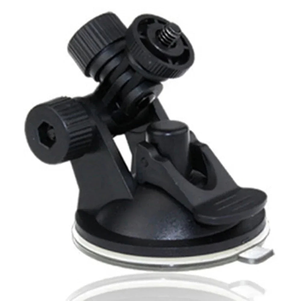 Black adjustable suction cup mount for action cameras or GPS on motorcycles, scooters, ATVs