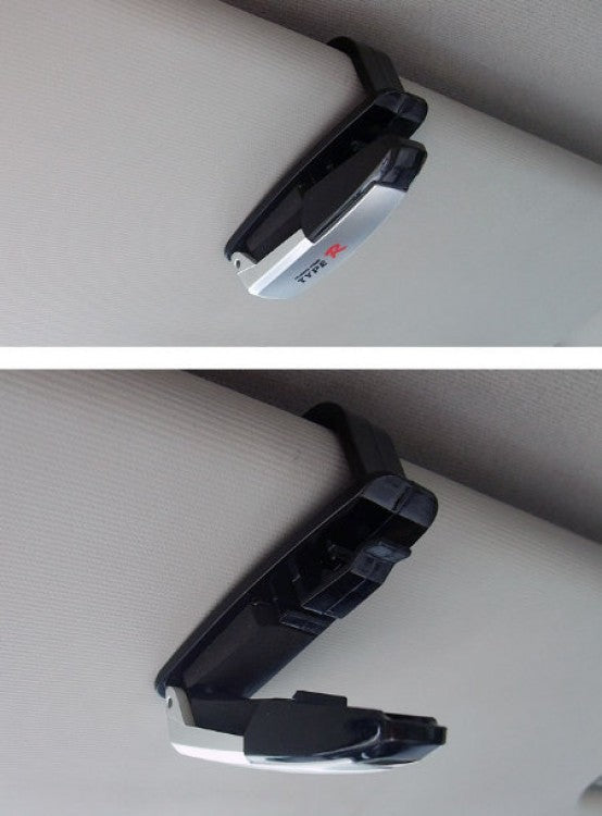 Auto Car Accessories Sunglasses Glasses Clip Card Pen Holder Silver