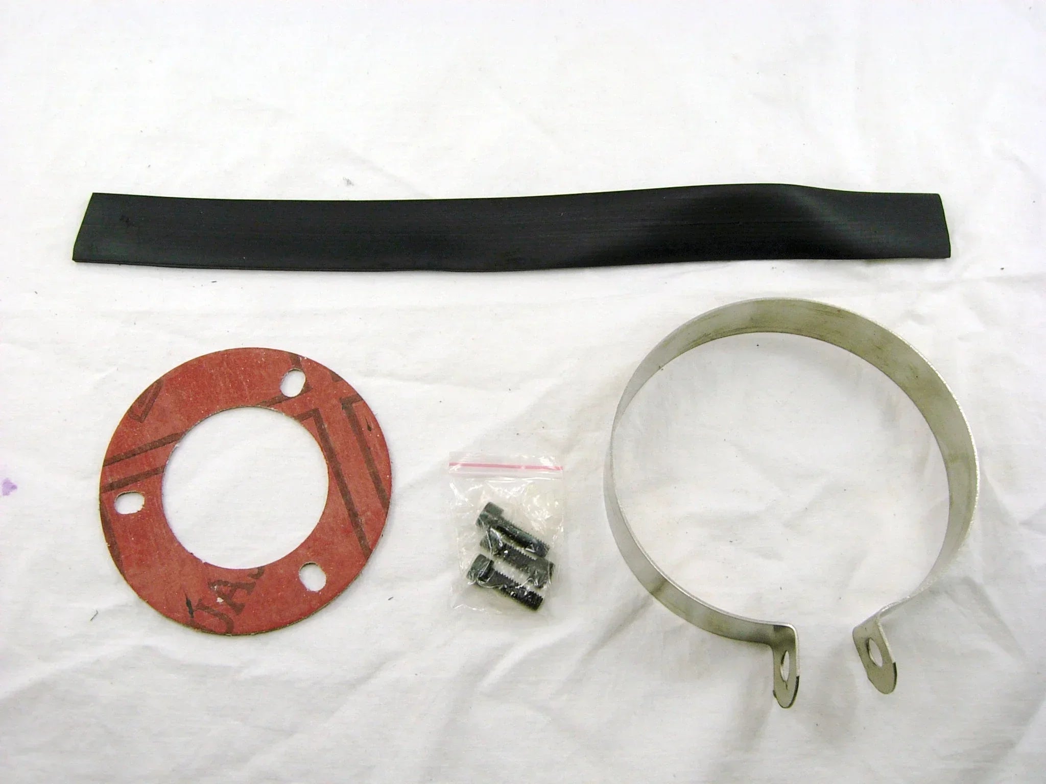 110mm muffler clamp from vendor-unknown, showing metal construction and securing mechanism for automotive exhaust systems.