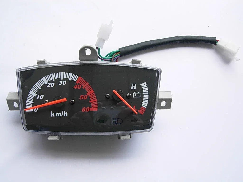 Speedometer assembly for GY6 50cc and 150cc scooters, includes speed indicator and mounting components.