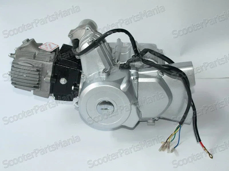 110cc auto gear engine for dirt bike, Sanxing brand, showing detailed view of engine components and metal parts.