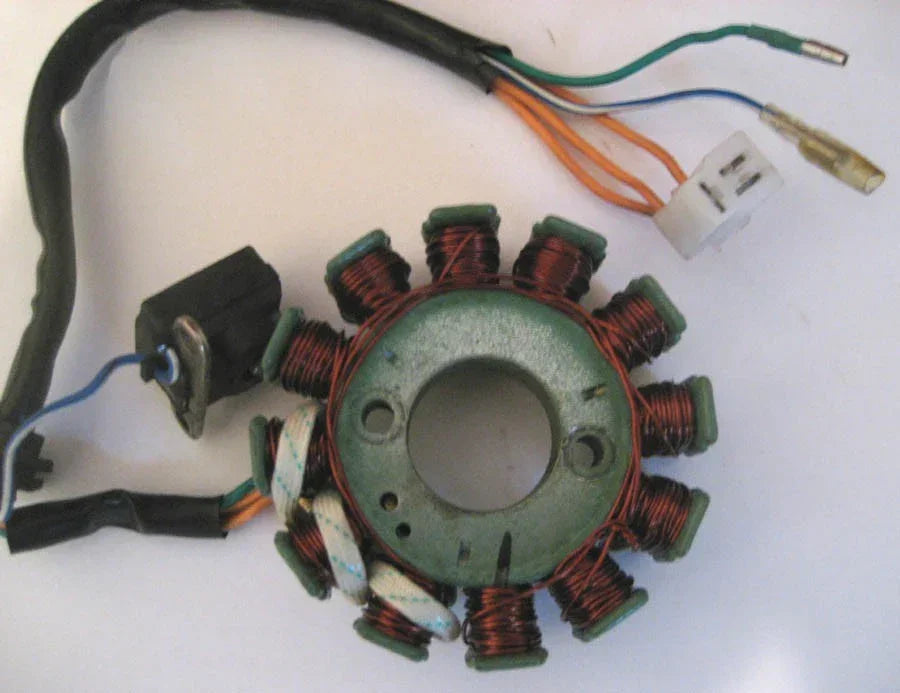12-pole starter performance stator magnet for dirt bikes, durable replacement part from vendor-unknown.