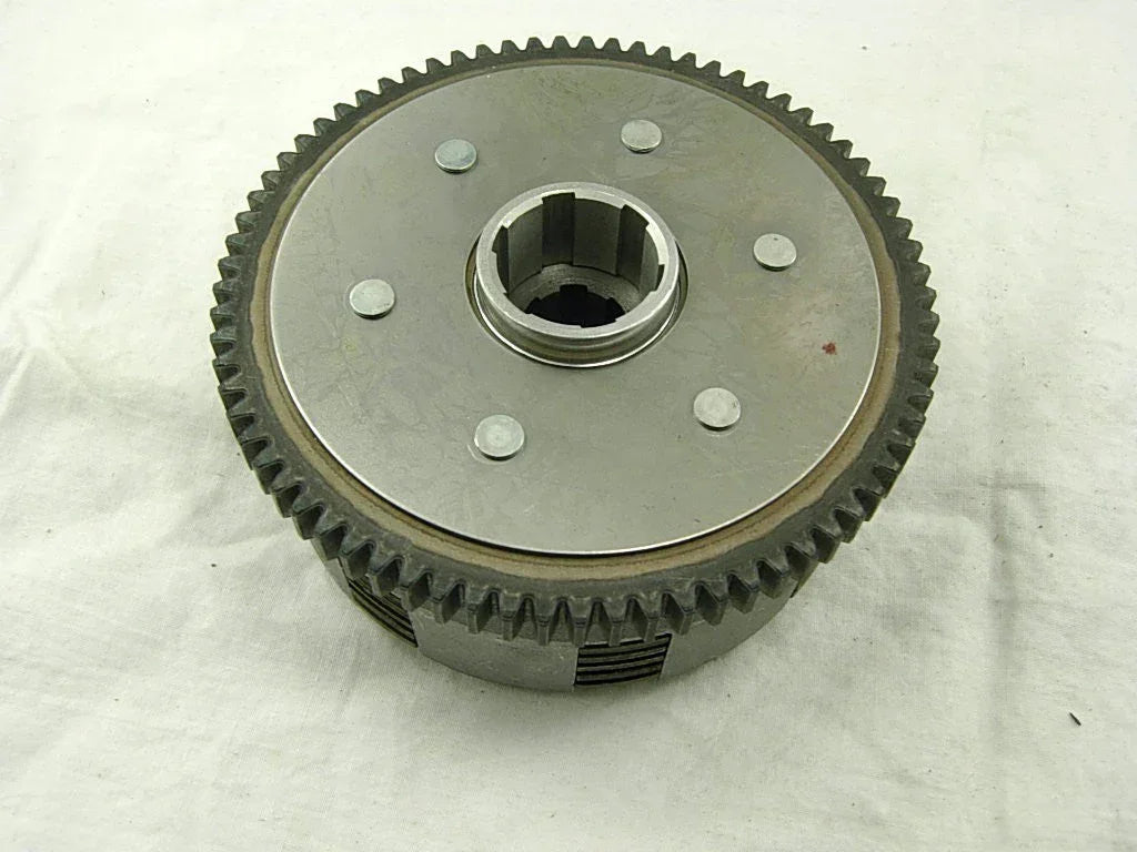 Dirt bike clutch assembly for Honda CG125 and CG150 125cc 150cc dirt pit bike parts with metal components and spring mechanism.