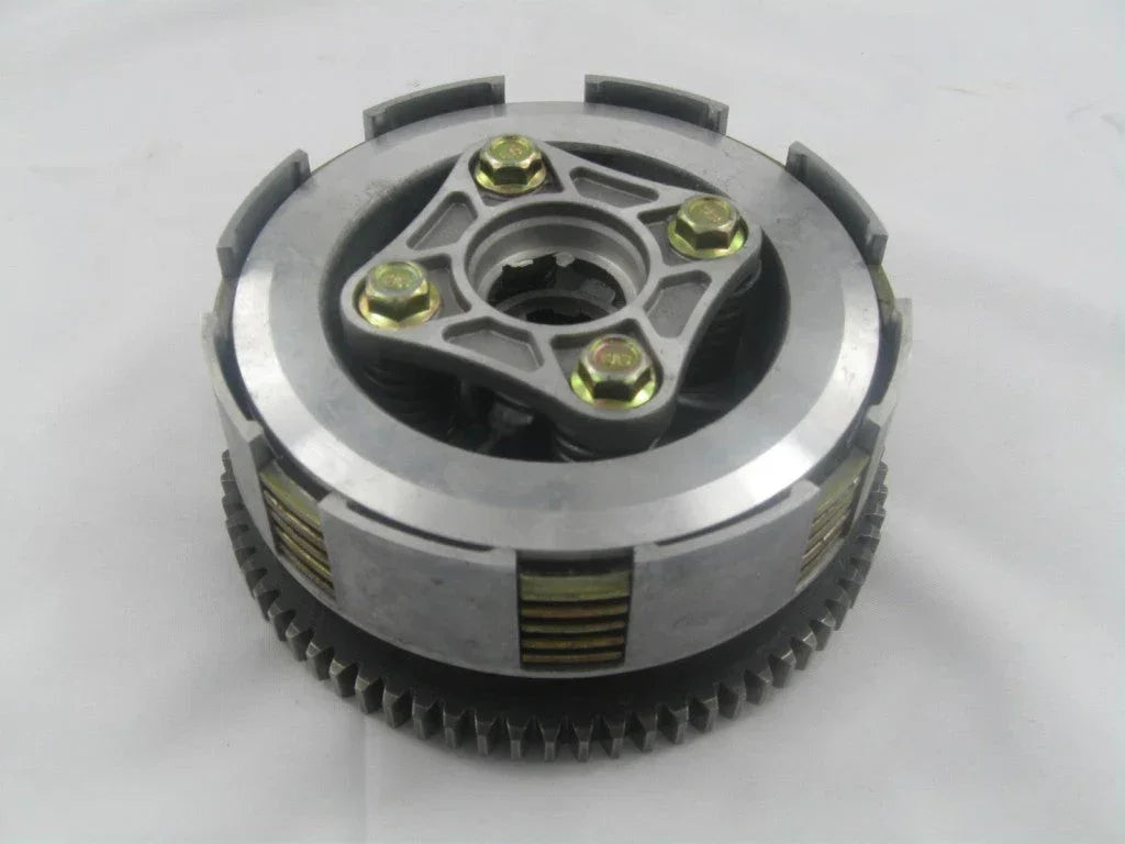 Dirt bike clutch assembly for Honda CG125 and CG150, compatible with 125cc and 150cc upright engine motor, for off-road riding.