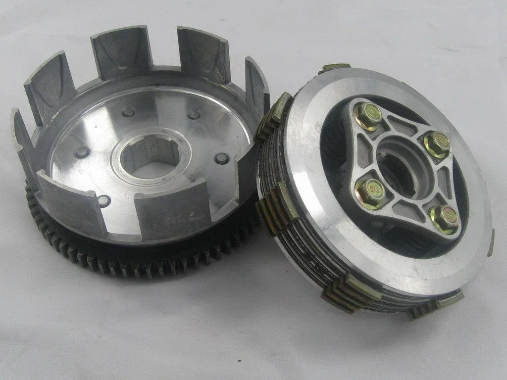 Dirt bike clutch assembly for 125cc and 150cc Honda CG125 and CG150 upright engine motor, motorcycle dirt bike parts.