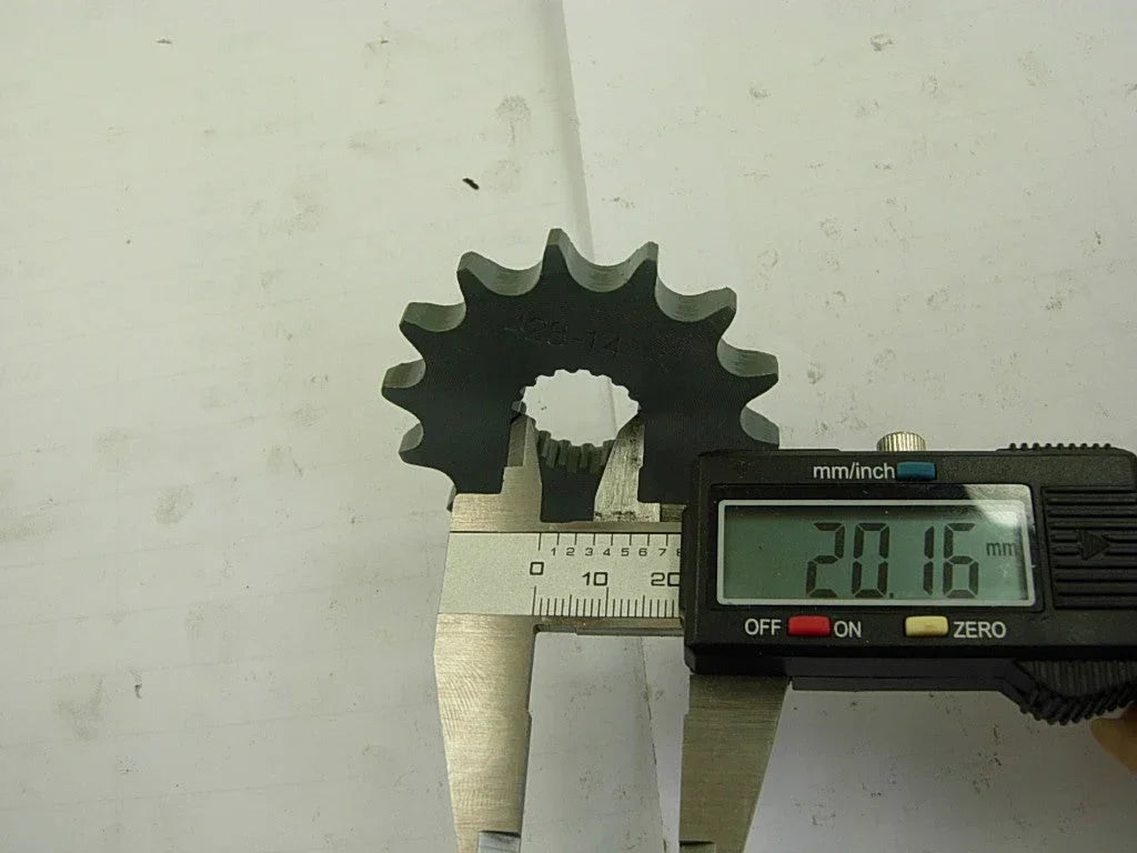 Dirt bike 428H sprocket chain set with front and rear sprockets for off-road motorcycle maintenance.