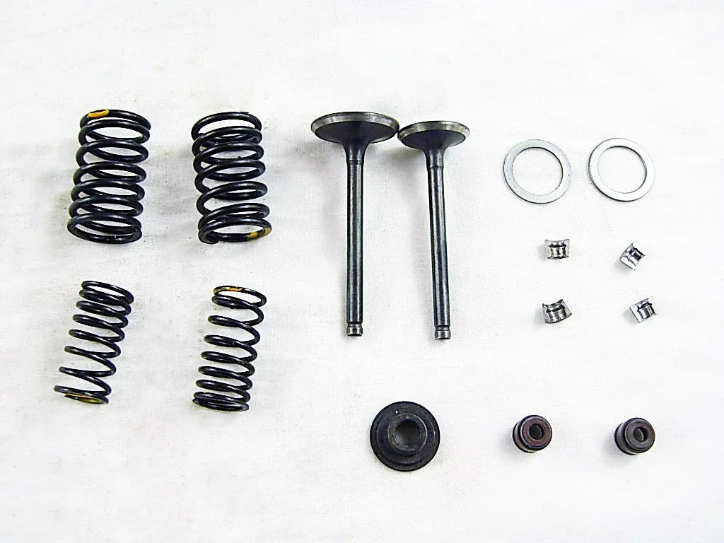 Dirt bike valve assembly for 70cc, 90cc, and 110cc engines, compatible with various off-road motorcycle models.