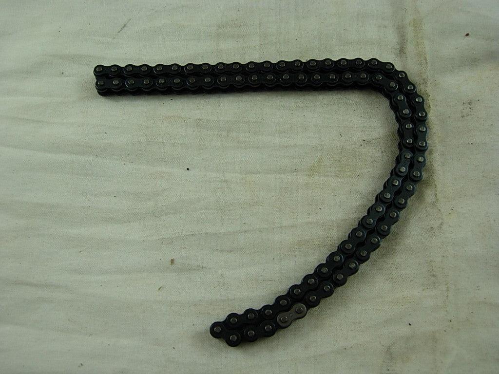 84-link timing chain for 110cc and 125cc dirt bikes, durable metal chain for engine timing replacement.