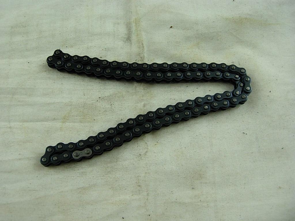 84 links timing chain for 110cc and 125cc dirt bikes, compatible with various models, shown on a dirt bike parts image.