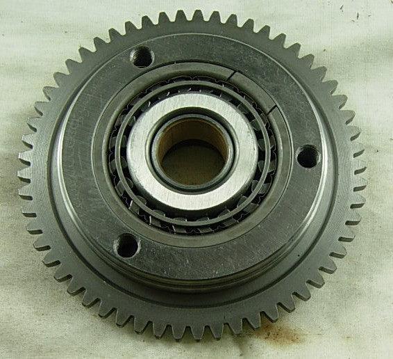 Overrun Starter Drive Clutch Assembly for CG200-250cc dirt bikes, showcasing detailed components and sturdy design.