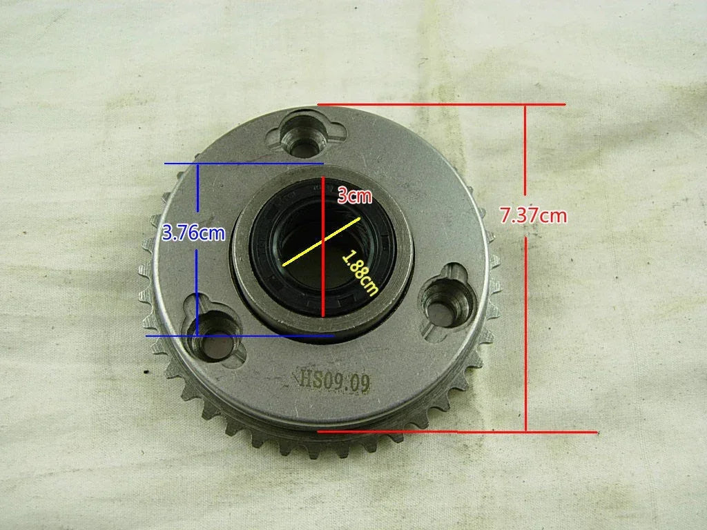 Overrun starter drive clutch assembly for 50-125cc dirt bike engine, essential part for dirt bike performance and reliability.