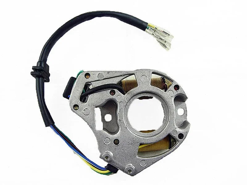 Stator E22 for 50cc, 70cc, 90cc, 110cc dirt bike engine, black electrical part for dirt bike engine repair.