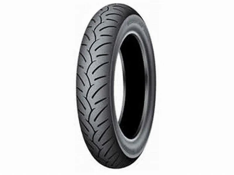 Black 110/100-12 tire for small vehicles, featuring tread pattern and sidewall details, suitable for various vehicle types.