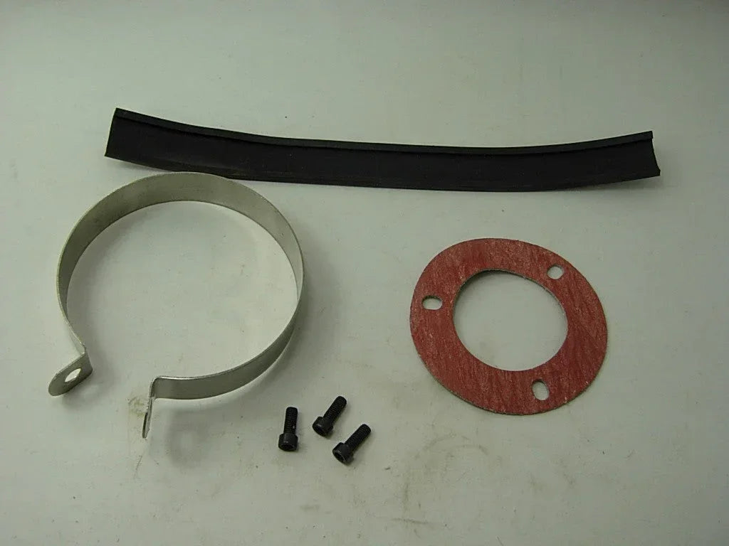 125mm muffler clamp from parts category, used to secure automotive exhaust components, shown in a close-up view.