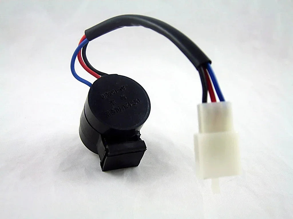 12V 3-wire audible turn signal flashing relay for GY6 scooters, mopeds, motorcycles, and ATVs, with wiring and relay components visible.