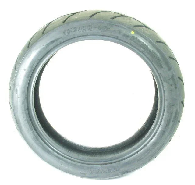 Black 130/80-16 motorcycle tire from vendor-unknown, showing tread pattern and sidewall details.