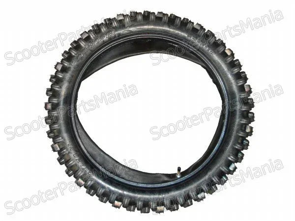 18-inch rear tire with tube, 2.15-18 size, for motorcycle or scooter, shown with tread pattern and sidewall details.