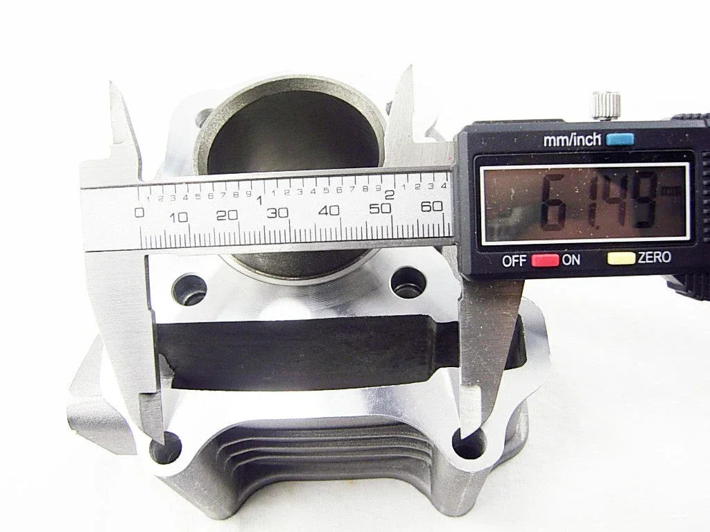 39mm QMB139 GY6 50cc engine cylinder for scooter engine parts, showing the metal cylinder with cooling fins.