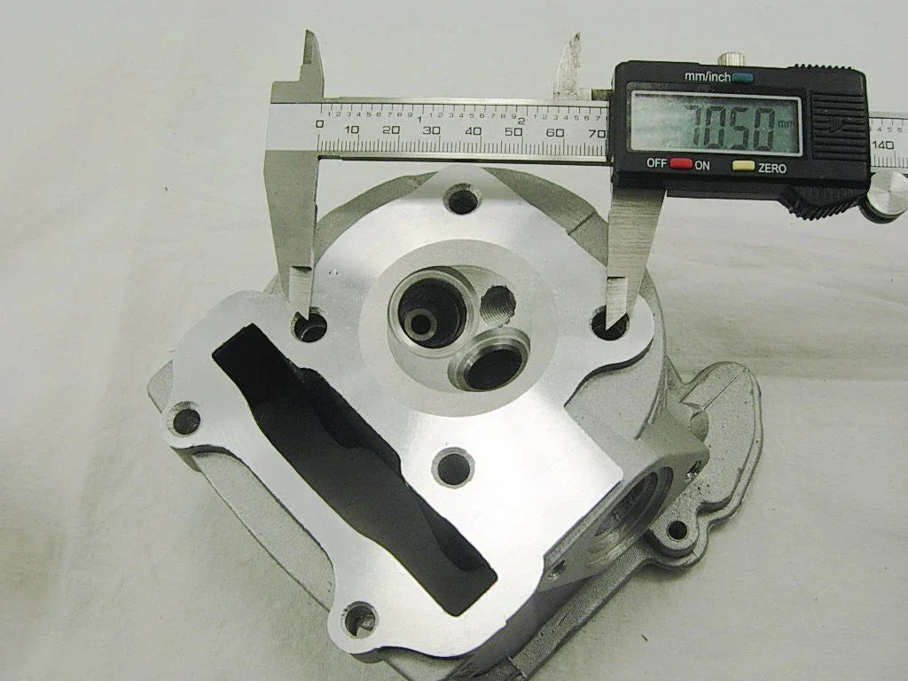 47mm 80cc GY6 engine cylinder head without valves, non-EGR, shown on a plain background for motorcycle or scooter repair parts.