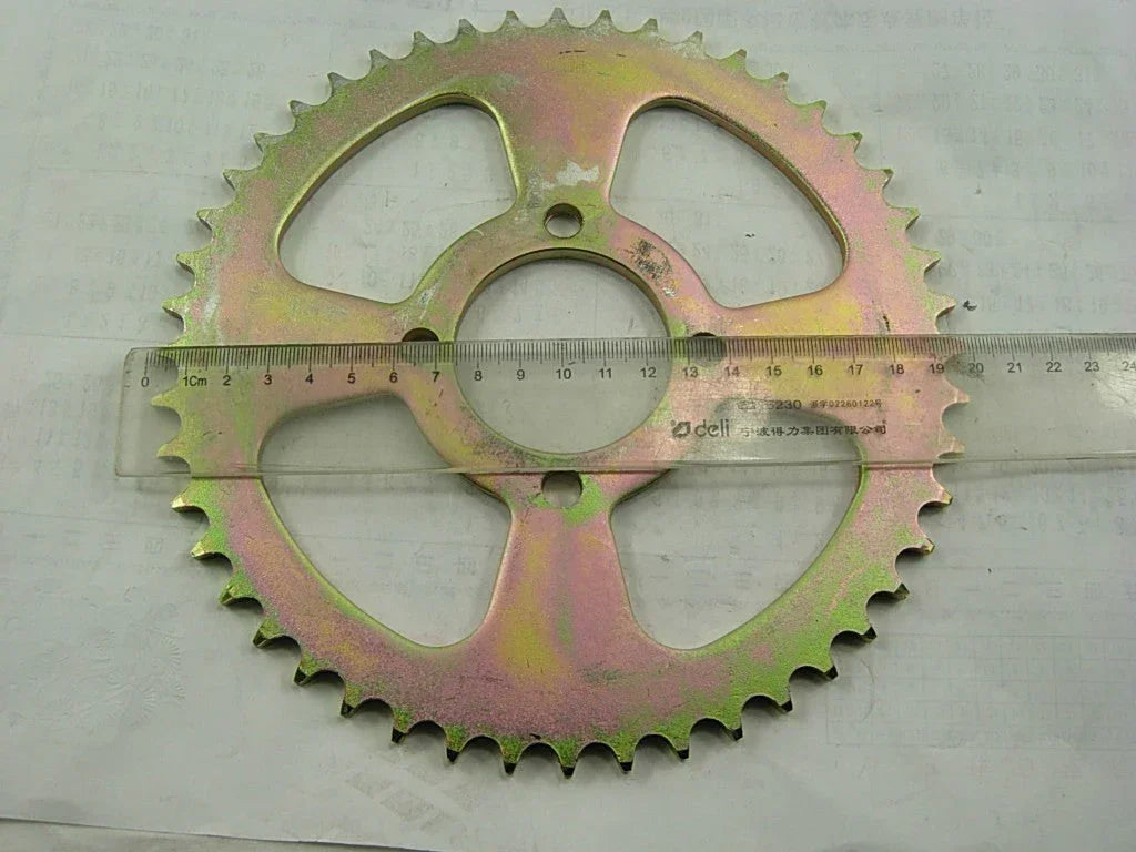 48-tooth sprocket from parts category, metal gear with teeth around the edge, used in bicycle or machinery drivetrain systems.