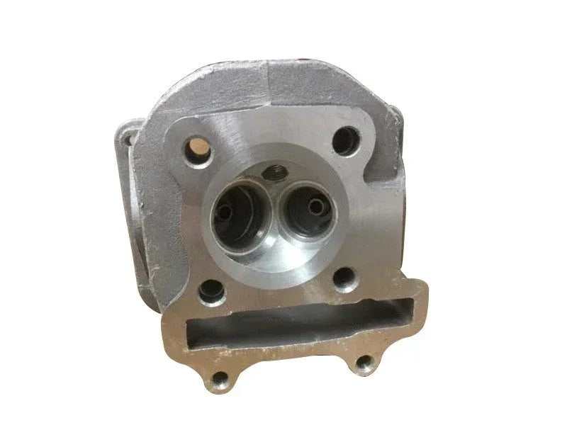 57mm 150cc GY6 engine cylinder head without valve, non-EGR, shown in a close-up view of the engine part.