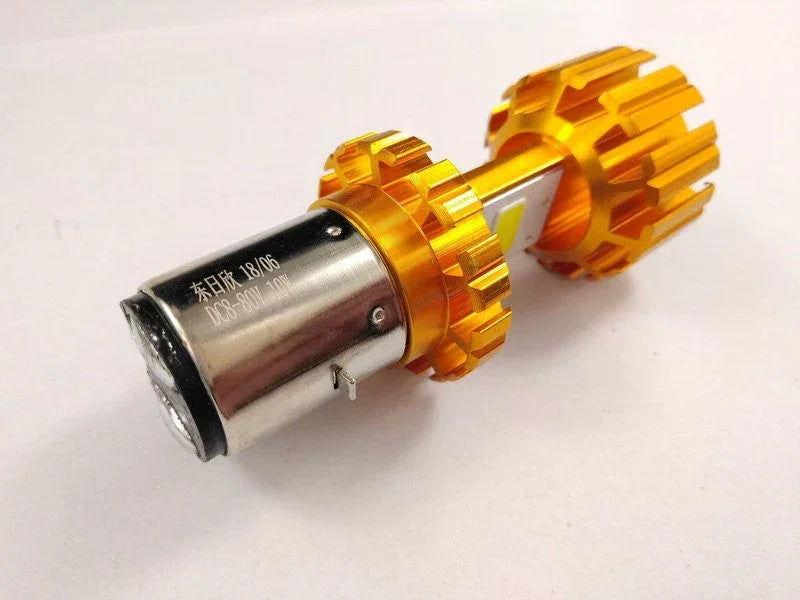 BA20D LED Motorcycle Bike Hi/Lo Headlight Lamp Bulb DC 10-80V 6500K 1000LM