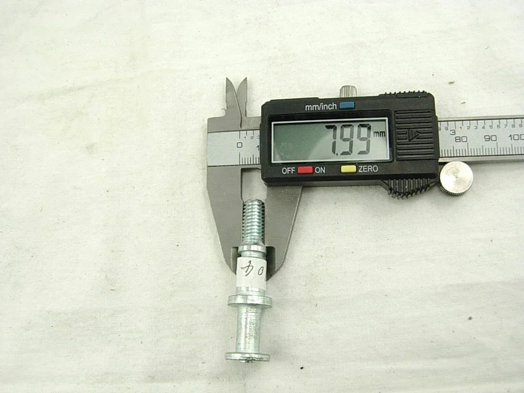Brake shoe pin for GY6 125cc scooter, close-up of black metal part used in brake system assembly.
