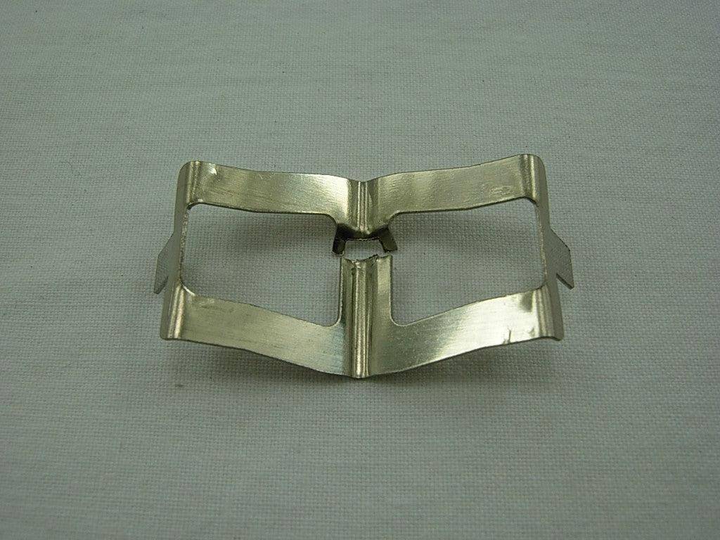 Clip holder for disk caliper brake pads on GY6 50cc scooter, part for brake assembly, vendor-unknown parts category.