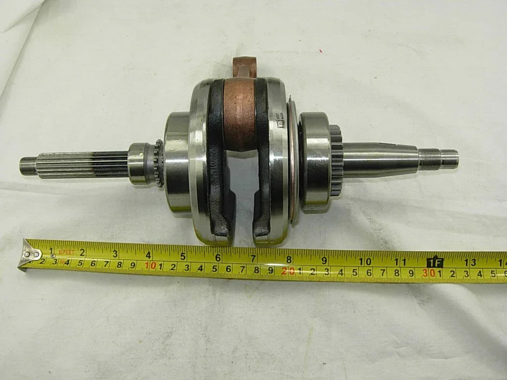 Crankshaft for Yamaha CF250 GY6 250cc engine, automotive engine part, shown in black metal with visible gear and bearing areas.