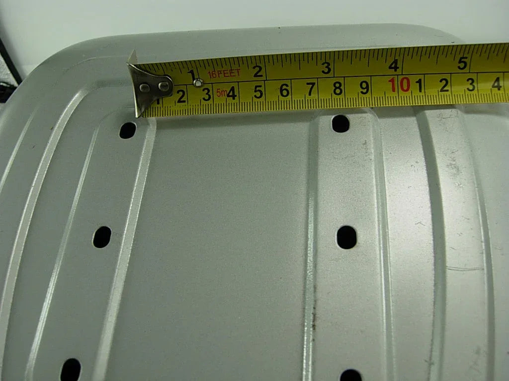 Storage trunk for 50cc, 125cc, 150cc GY6 scooters, showing a black plastic storage compartment with mounting hardware.