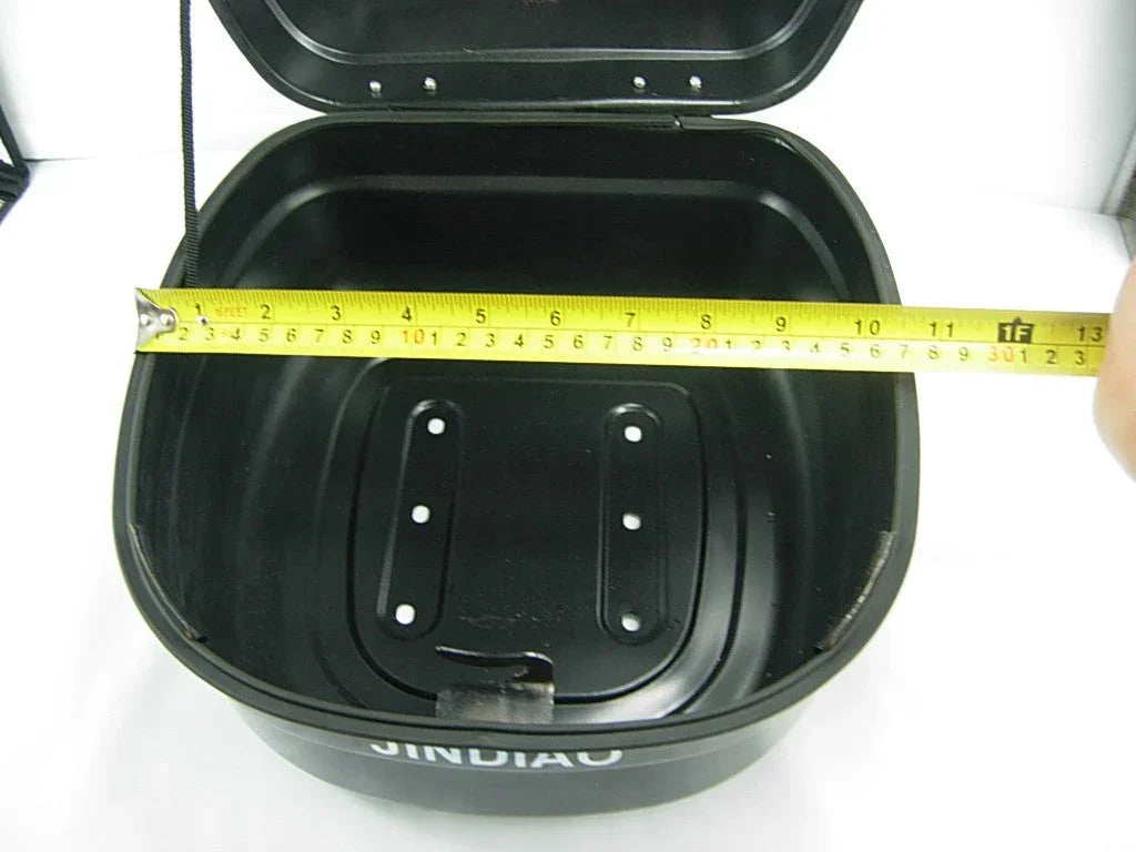 Storage trunk for 50cc, 125cc, 150cc GY6 scooters, shown in black with secure lid and mounting features.