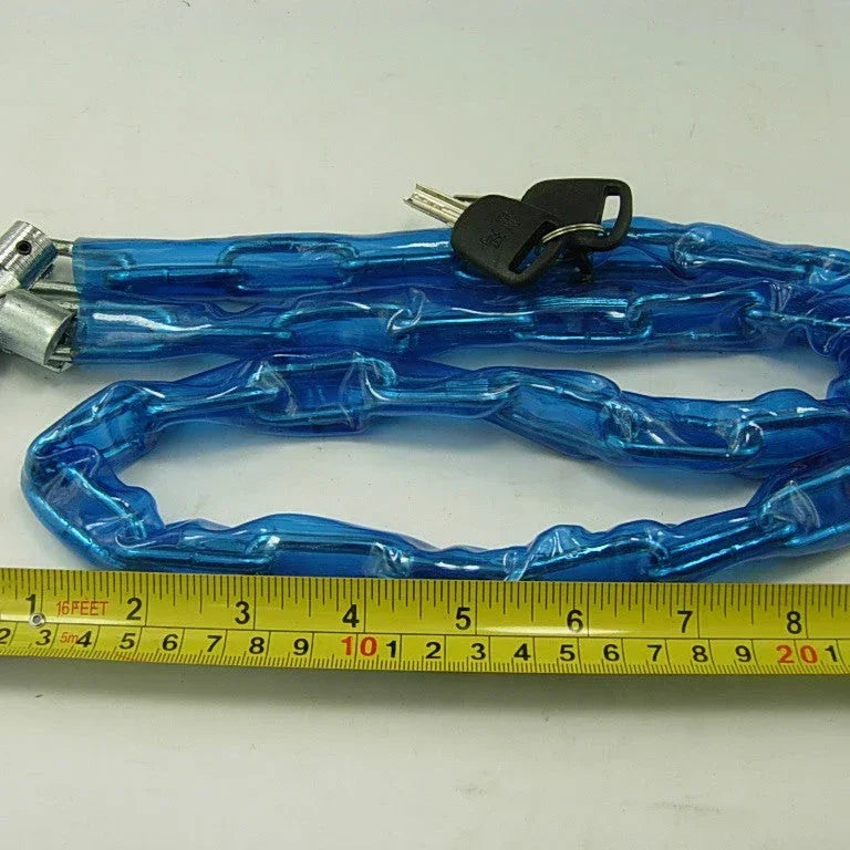 1.2 meter universal chain lock with key, sturdy metal security accessory for bikes, gates, and outdoor locks.