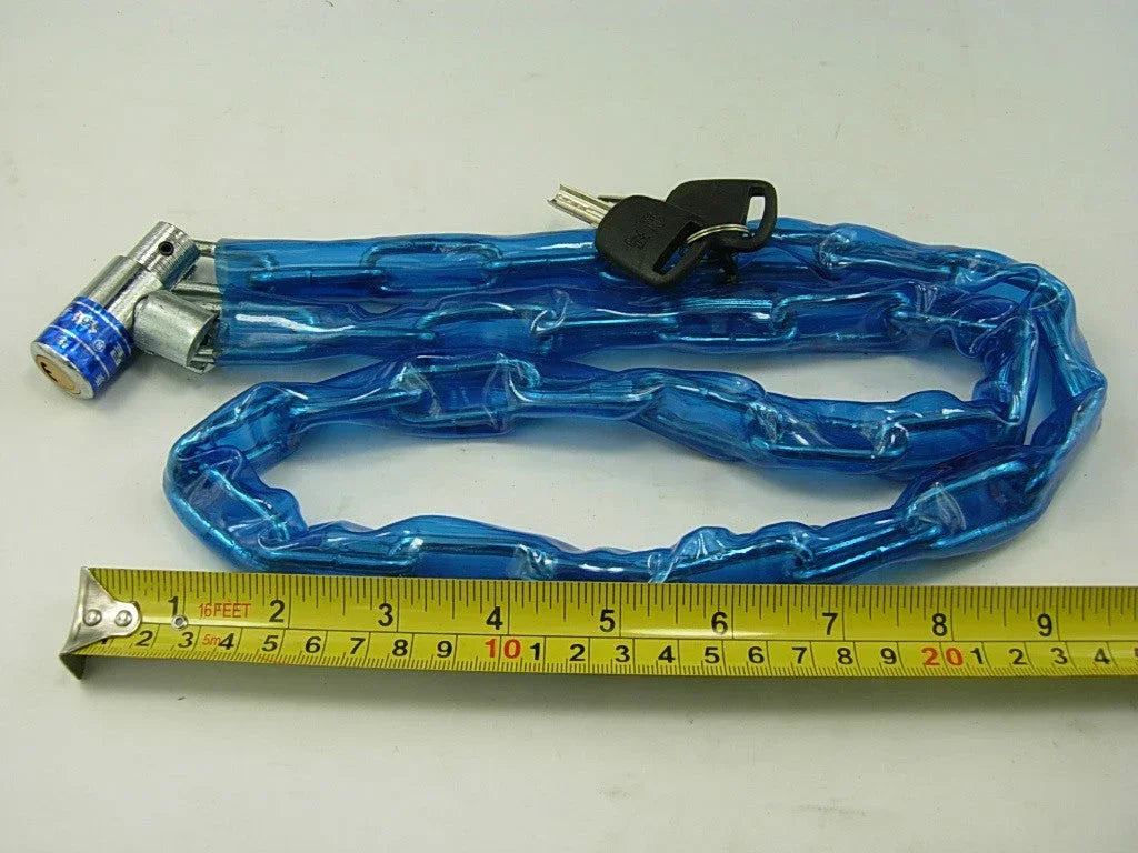 1.2 meter universal chain lock with key, sturdy metal security accessory for bikes, gates, and outdoor locks.