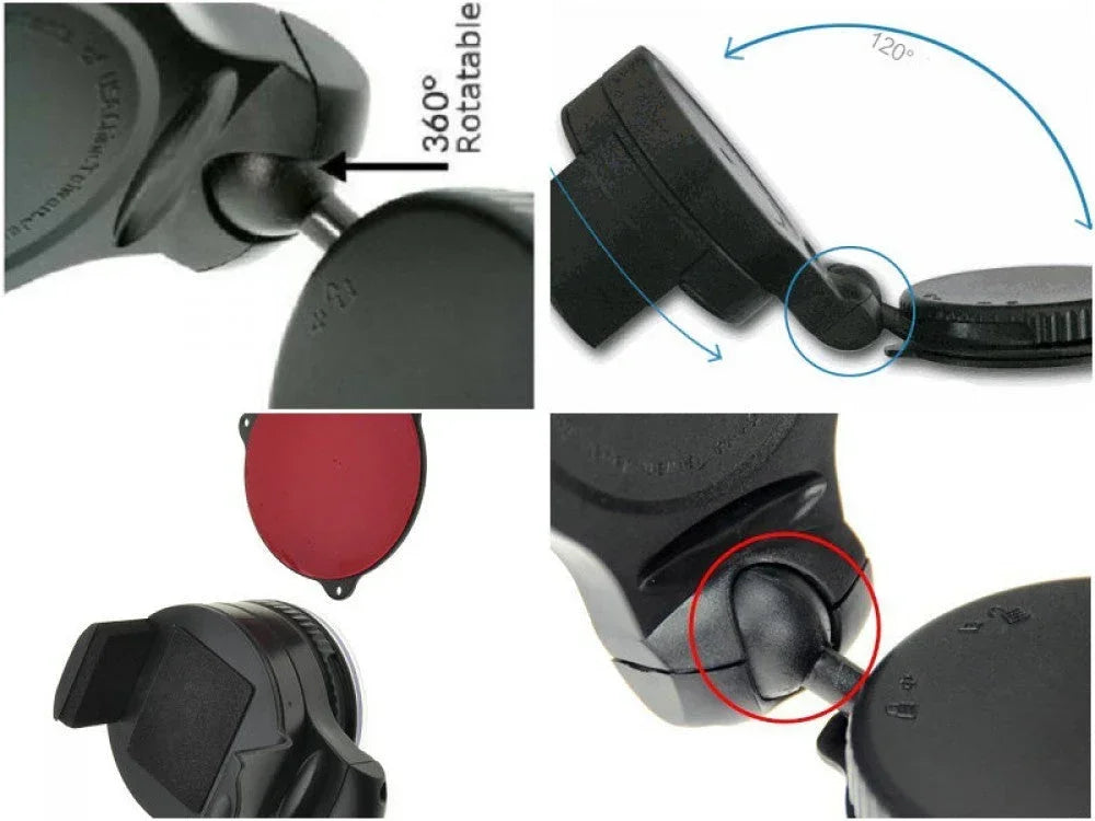 Universal 360-degree rotating car mount windshield stand holder for smartphones, vendor-unknown accessory, adjustable and easy to install.