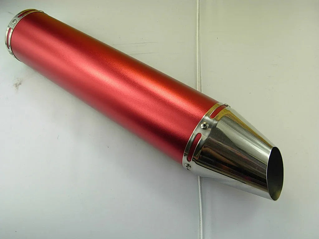 Performance Muffle exhaust GY6 50cc 125cc 150cc 180cc 250cc Matte Red - L - ChinesePartsPro
