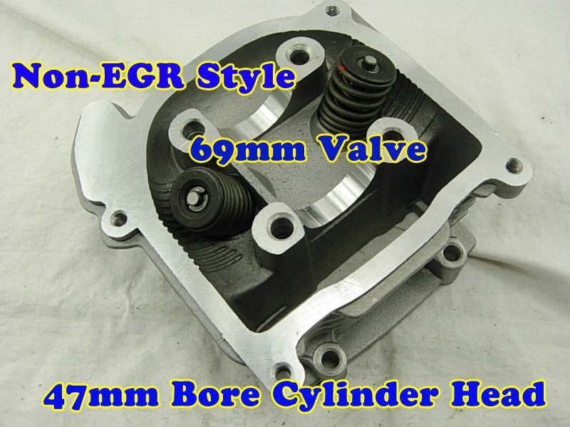GY6 80cc 47mm Bore non-EGR cylinder head with 69mm valve - ChinesePartsPro