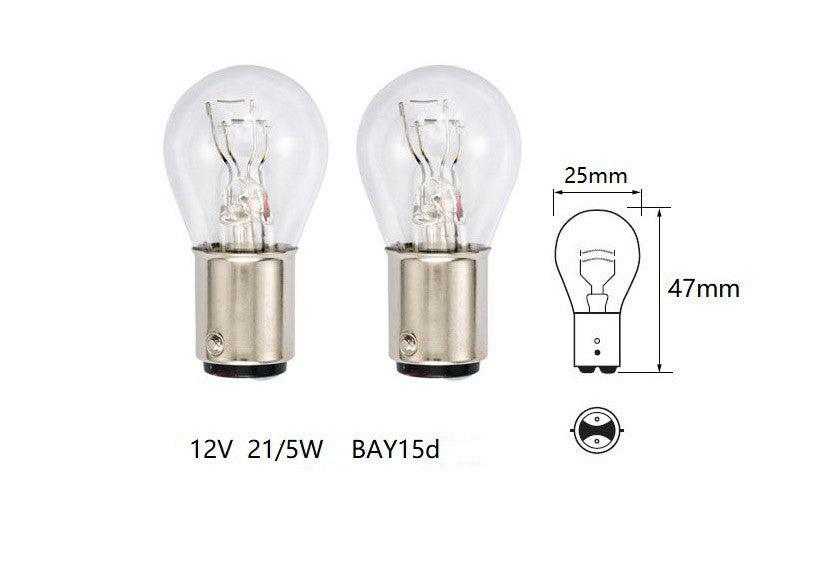 10 Piece Pack Bulb - 12V 21/5W BAY15d Brake Light - ChinesePartsPro