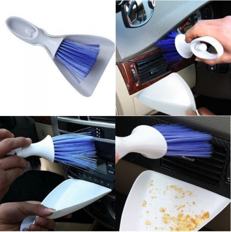 Multi-function Car Dashboard Vent Cleaning Brush + Scoop Dustpan