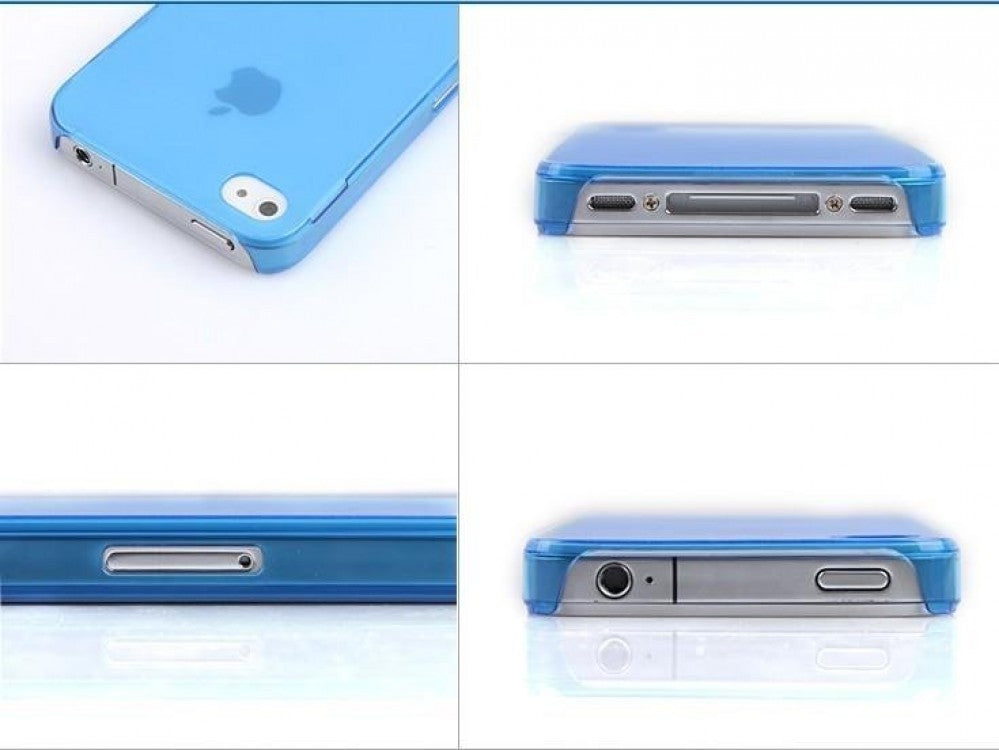 Ultra-thin 0.5mm Transparent Blue shell Cover Case For Apple iPhone 4 4S
