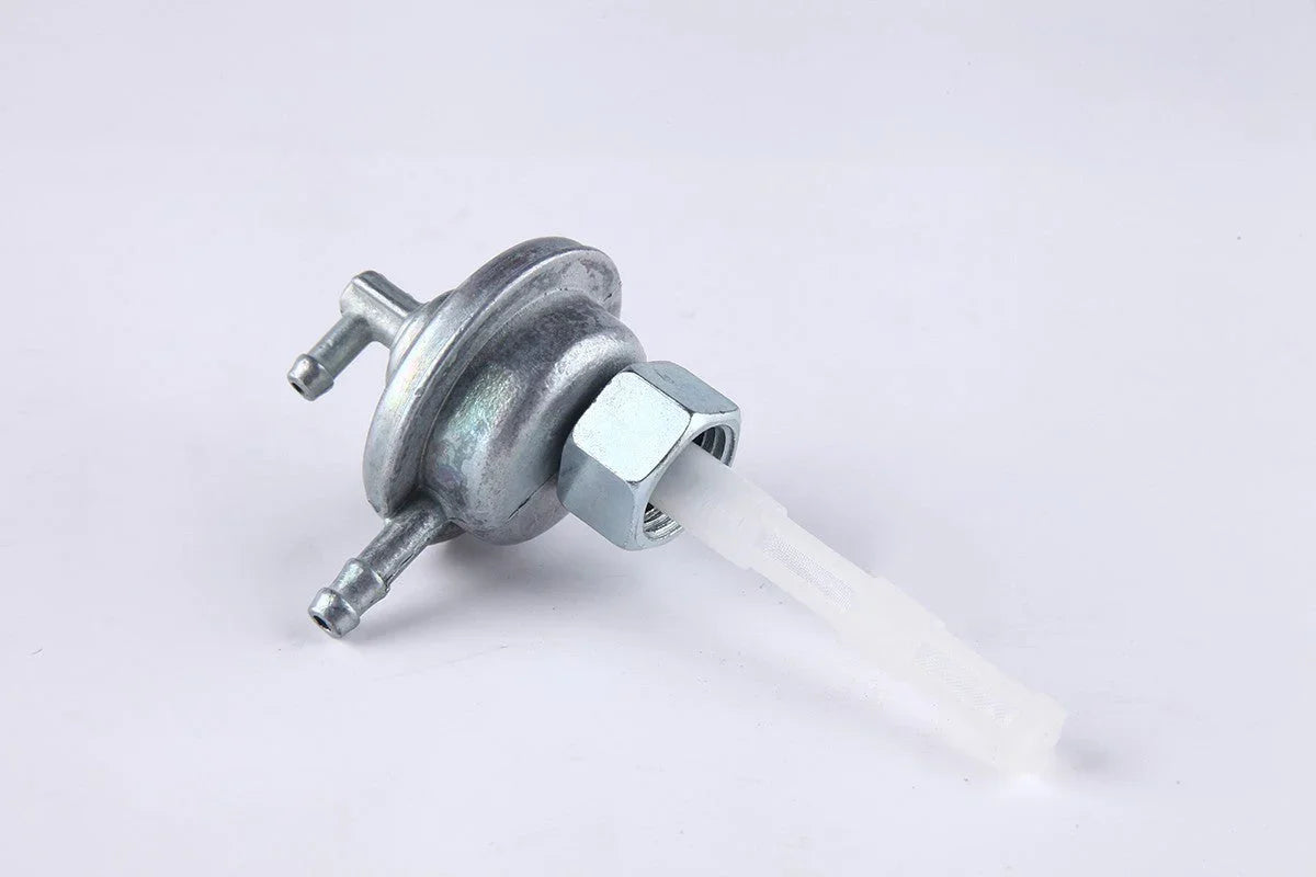 metal fuel petcock valve with plastic filter for motorcycle or small engine