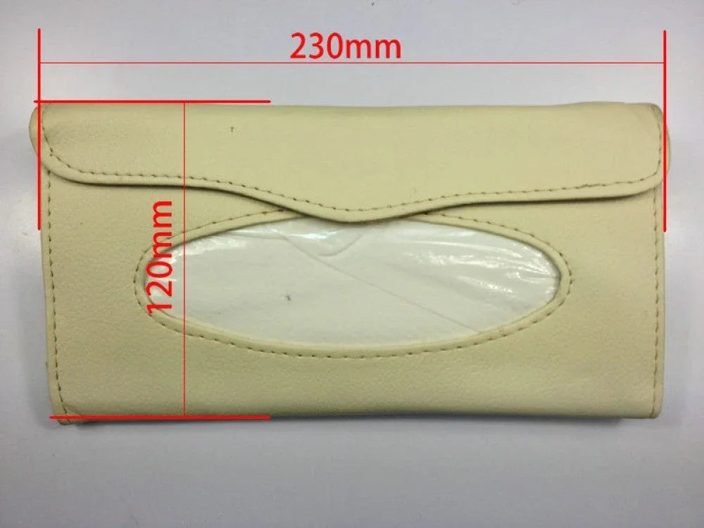 Auto car sun visor Paper Tissue holder box Cream-colored