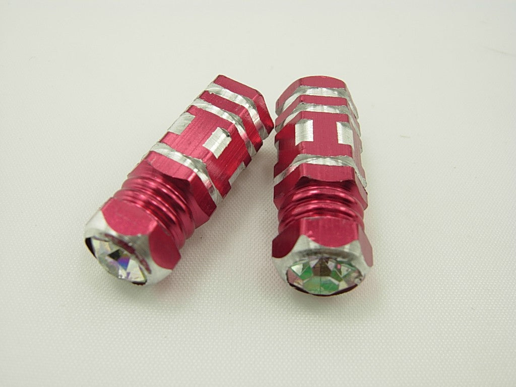 Alloy Valve Caps Red M8 screw bolt nut - ChinesePartsPro