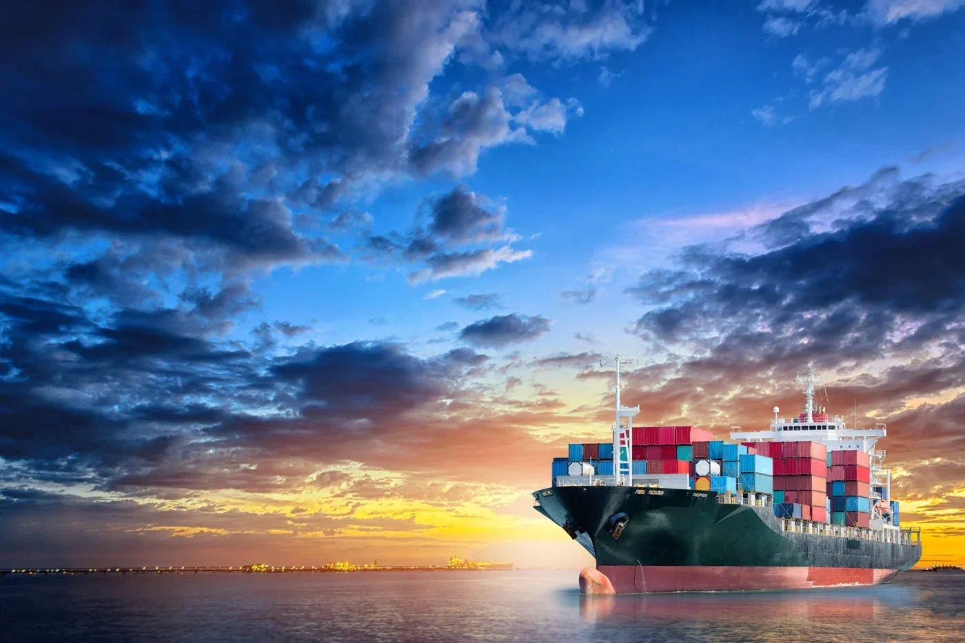 Economy sea freight shipping by ChinesePartsUSA, delivering in 45-60 days, with container loading and maritime transport visuals.