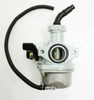 22mm PZ 22 lever choke carburetor for dirt bikes, ChinesePartsUSA, showing the black plastic choke lever and metal body.