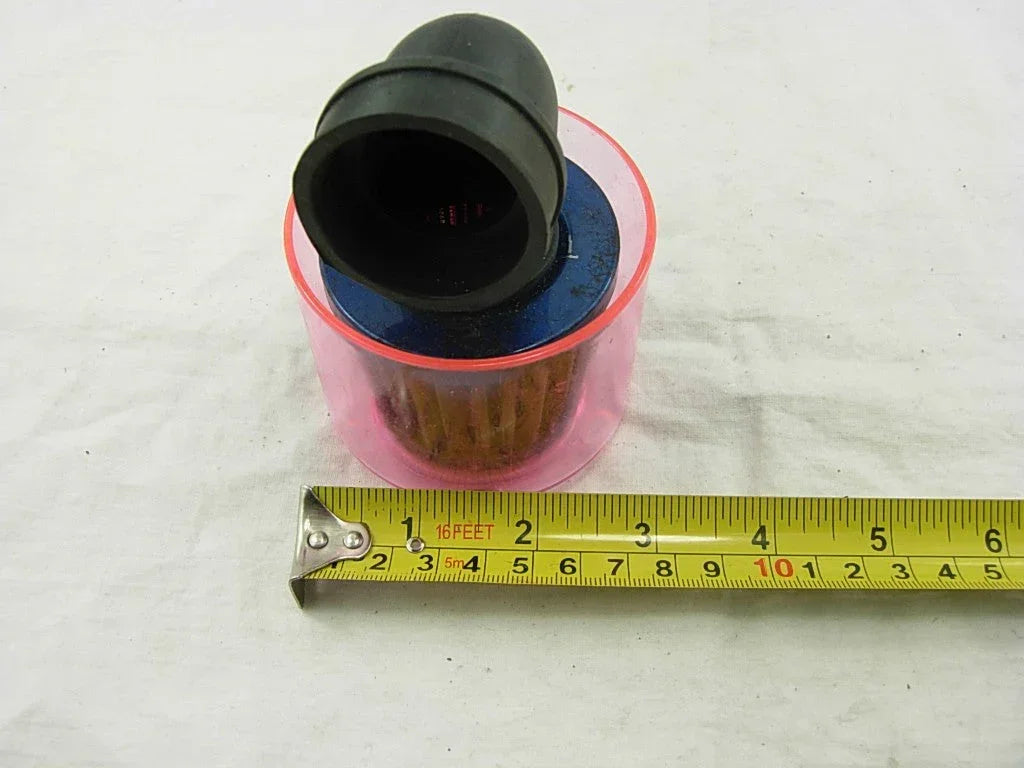 35mm 90-degree air filter for dirt bikes by ChinesePartsUSA, showcasing the cylindrical filter with mounting connections.
