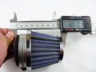 ChinesePartsUSA 35mm dirt bike air filter showing clean, cylindrical filter element for motorcycle engine filtration.