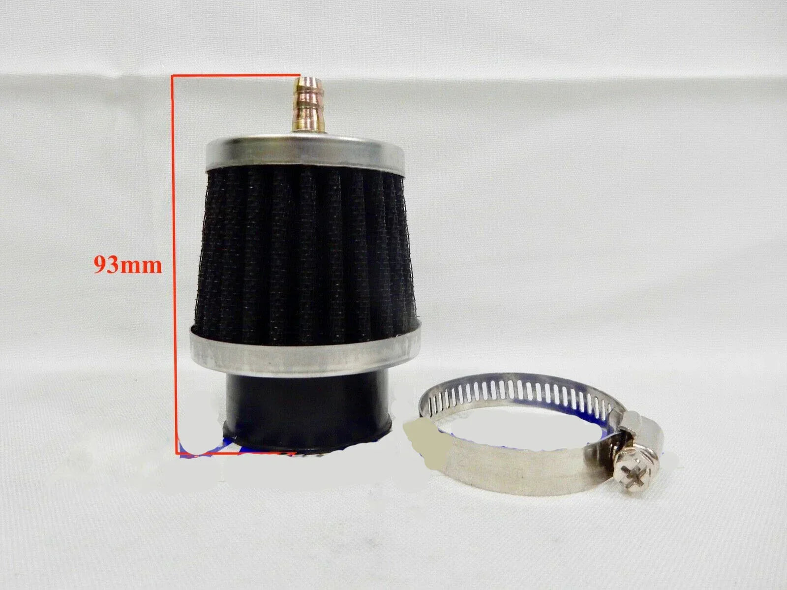 35mm air filter for PZ20 carburetor on dirt bikes, by ChinesePartsUSA, showing a cylindrical filter with a protective mesh cover.